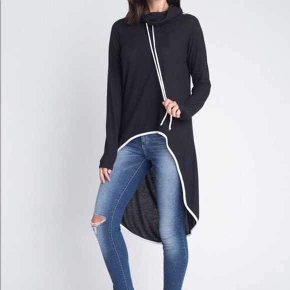 ‼️CLEARANCE‼️ Cowl Neck Long Sleeve High Low - Picture 6 of 6